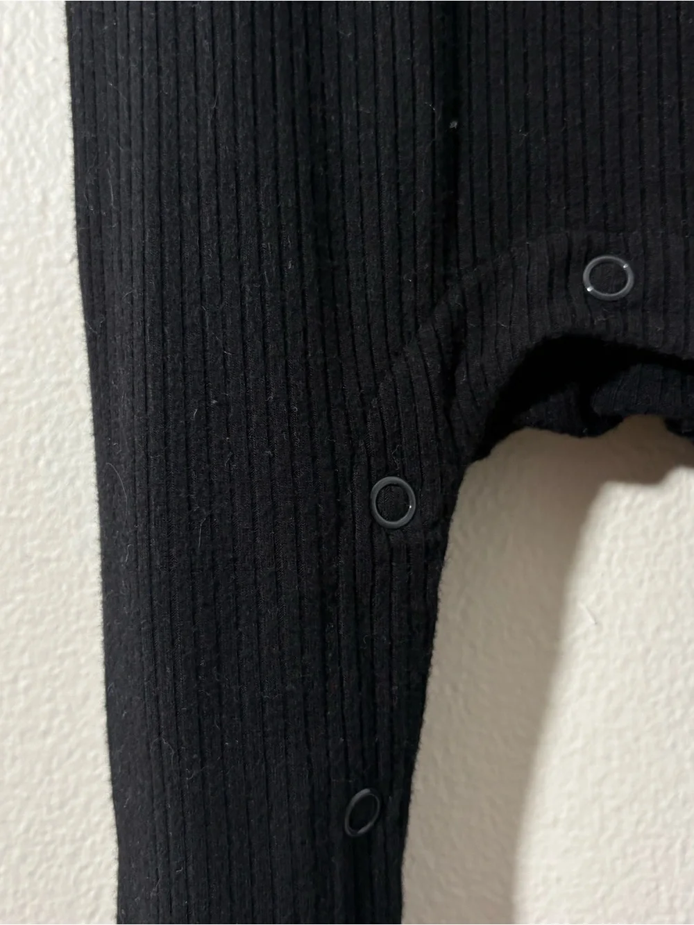Posh Peanut black ribbed button-detail one piece outfit (9-12 months)